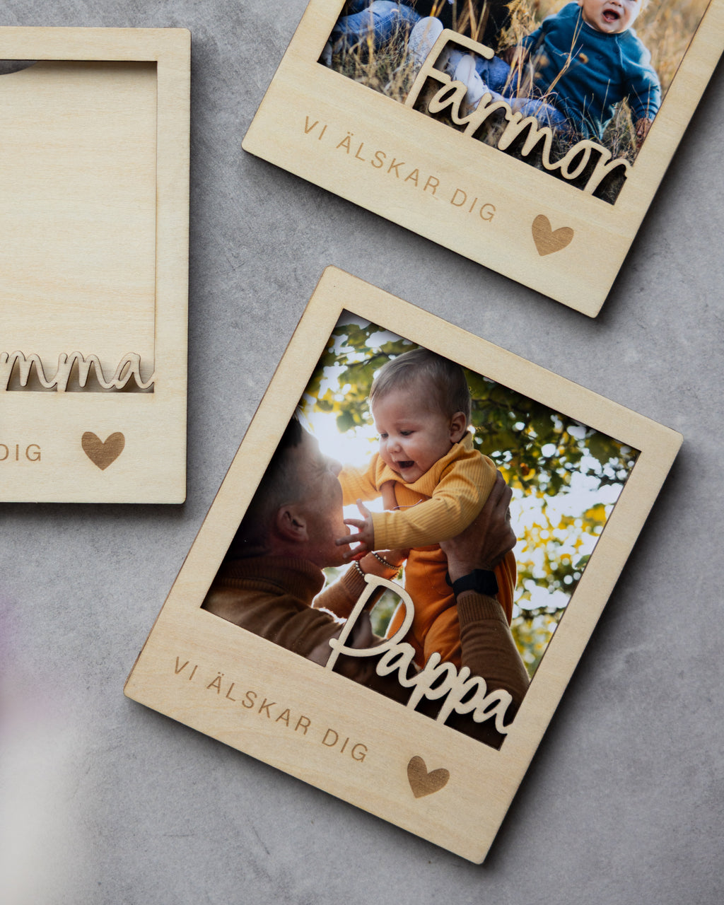 Magnetisk fotoram i trä - personlig fotopresent
