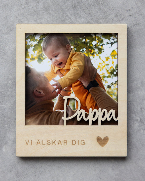 Magnetisk fotoram i trä - personlig fotopresent